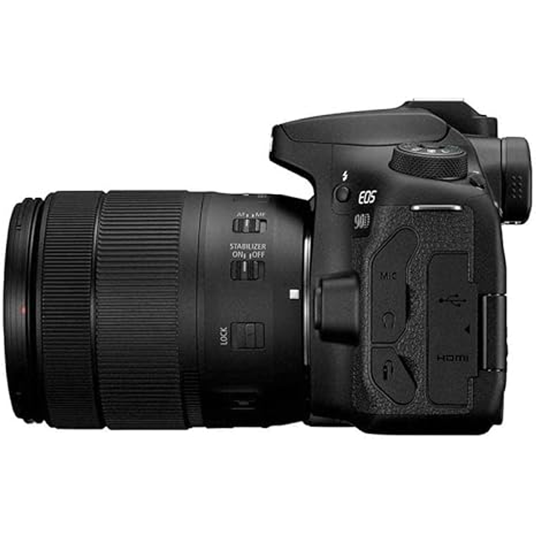 Câmera Canon DSLR [EOS 90D] + lente USM 18-135  5