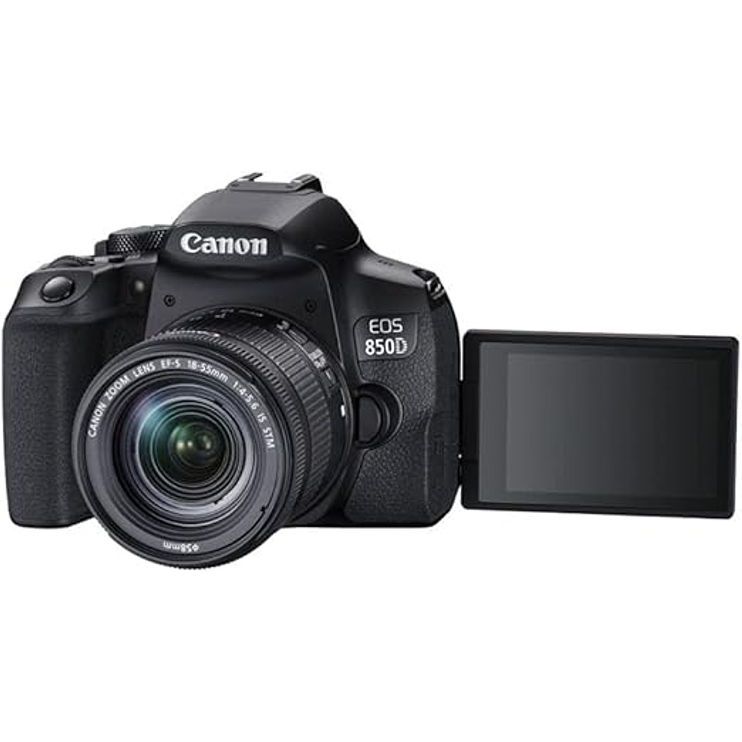 Câmera Canon EOS Rebel 850D + lente Ef-S 18-55mm  4