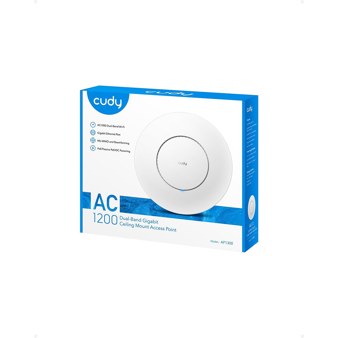Cudy Access Point indoor Celing Mount Wi-Fi Router Extender Gigabit AC1200 AP1300-P 1