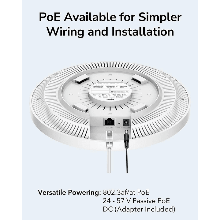 Cudy Access Point indoor Celing Mount Wi-Fi Router Extender Gigabit AC1200 AP1300-P 6