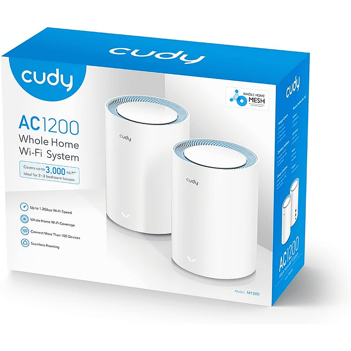 Cudy M1200 2-Pack AC1200 Sistema WiFi Mesh para toda a casa 1