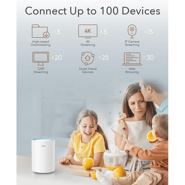 Cudy M1200 2-Pack AC1200 Sistema WiFi Mesh para toda a casa 6