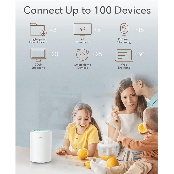 Cudy M1200 3-Pack AC1200 Sistema WiFi Mesh para toda a casa 5