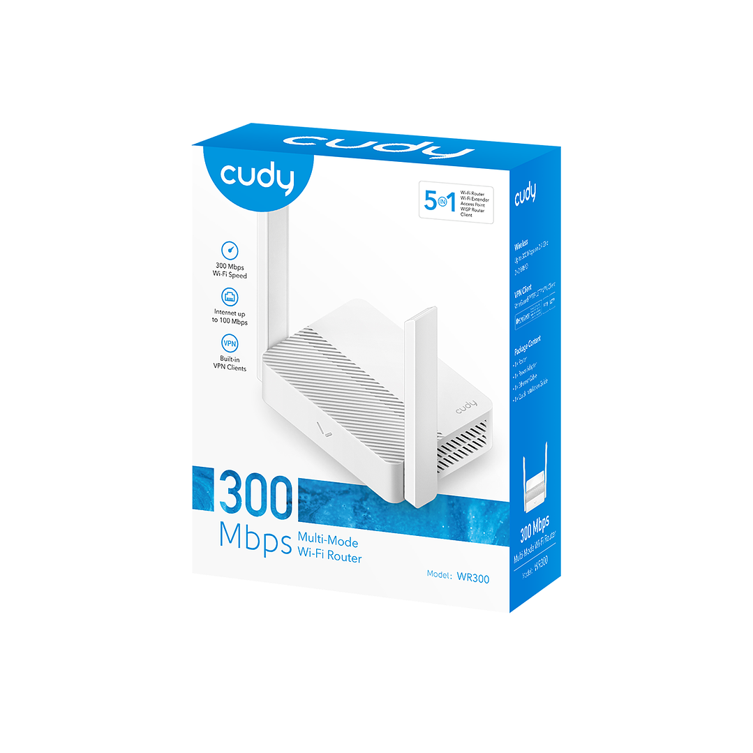 Cudy N300 Multi-Mode Wi-Fi Router (WR300) 1