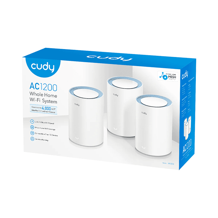Cudy M1200 3-Pack AC1200 Sistema WiFi Mesh para toda a casa 1