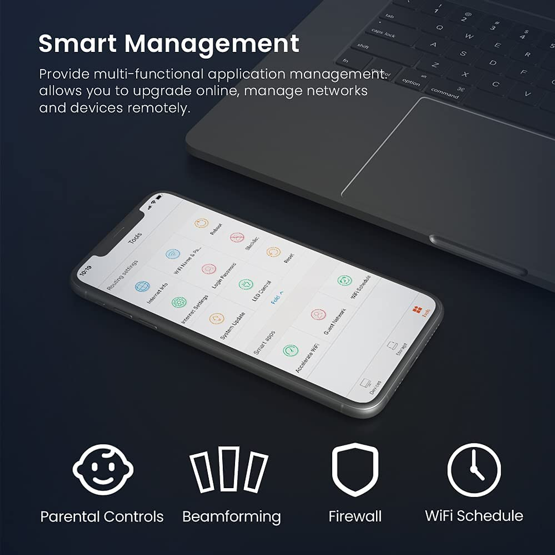 Tenda AC10 AC1200 Wireless Smart Dual-Band Gigabit WiFi Router 5