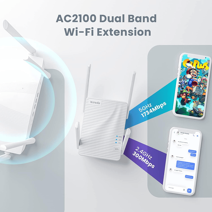 Tenda A21 AC2100 Dual Band Wi-Fi Range Extender 3