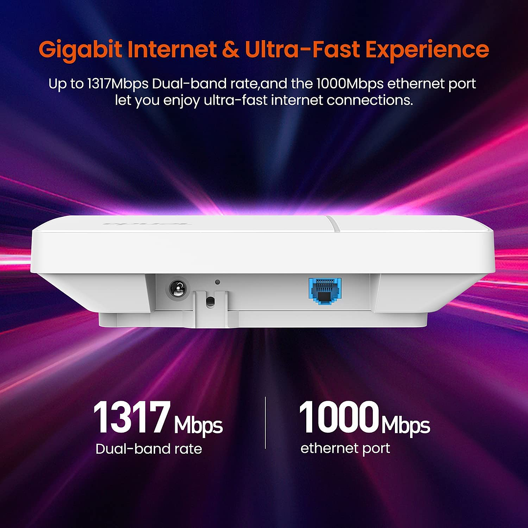 Tenda i24 1200Mbps Dual Band Wave 2 Gigabit Ceiling Mount Access Point 5