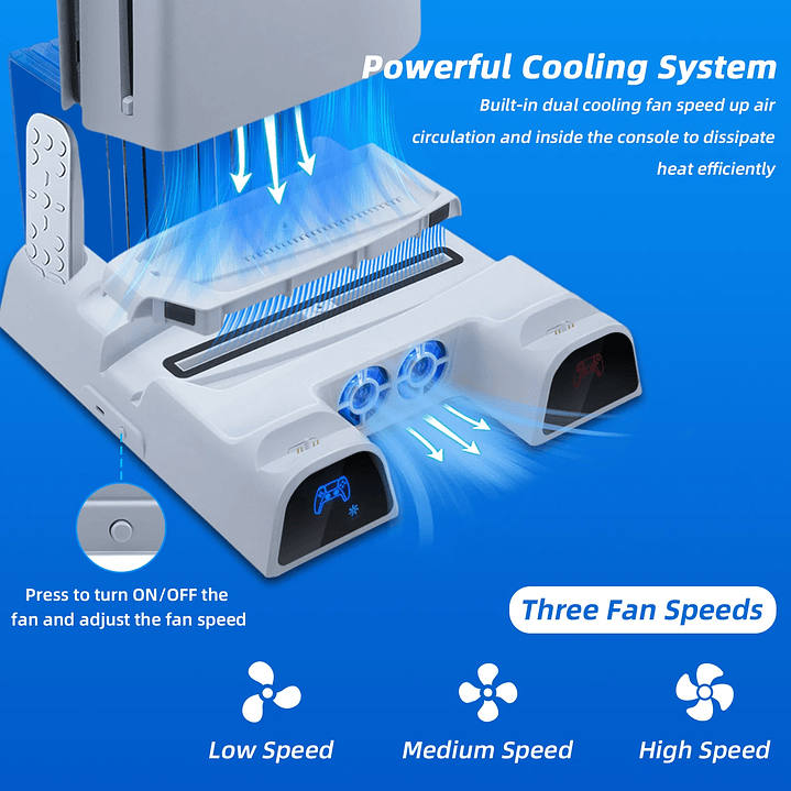 DOBE Multifunctional Charging Dock with Disc Storage for PS5/PS5 Slim 7