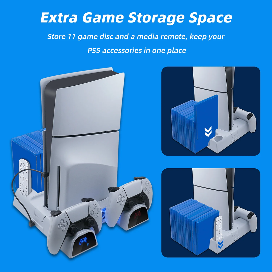 DOBE Multifunctional Charging Dock with Disc Storage for PS5/PS5 Slim 9