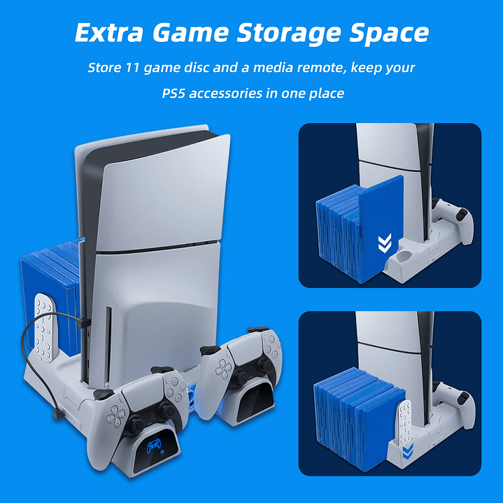 DOBE Multifunctional Charging Dock with Disc Storage for PS5/PS5 Slim 9