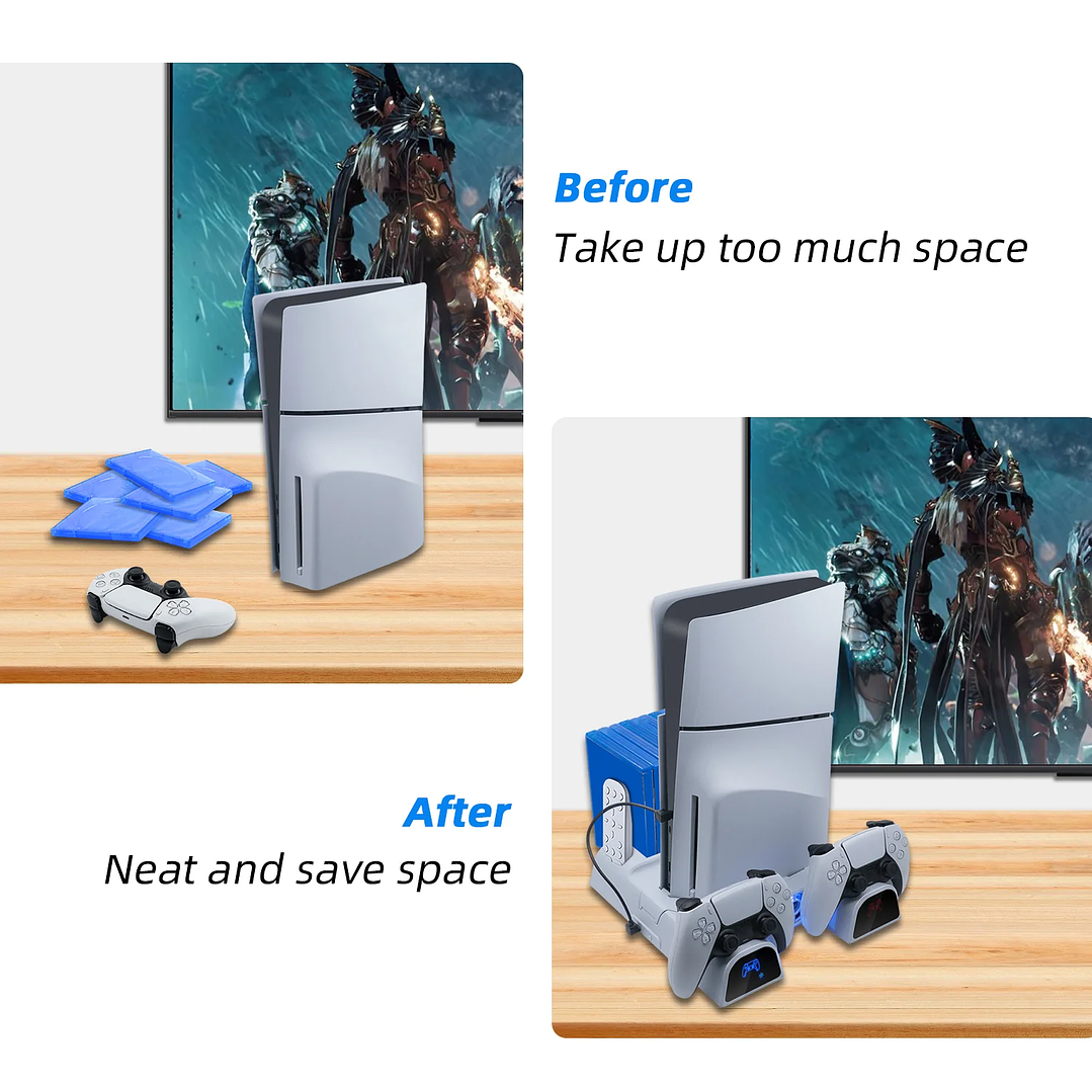 DOBE Multifunctional Charging Dock with Disc Storage for PS5/PS5 Slim 10