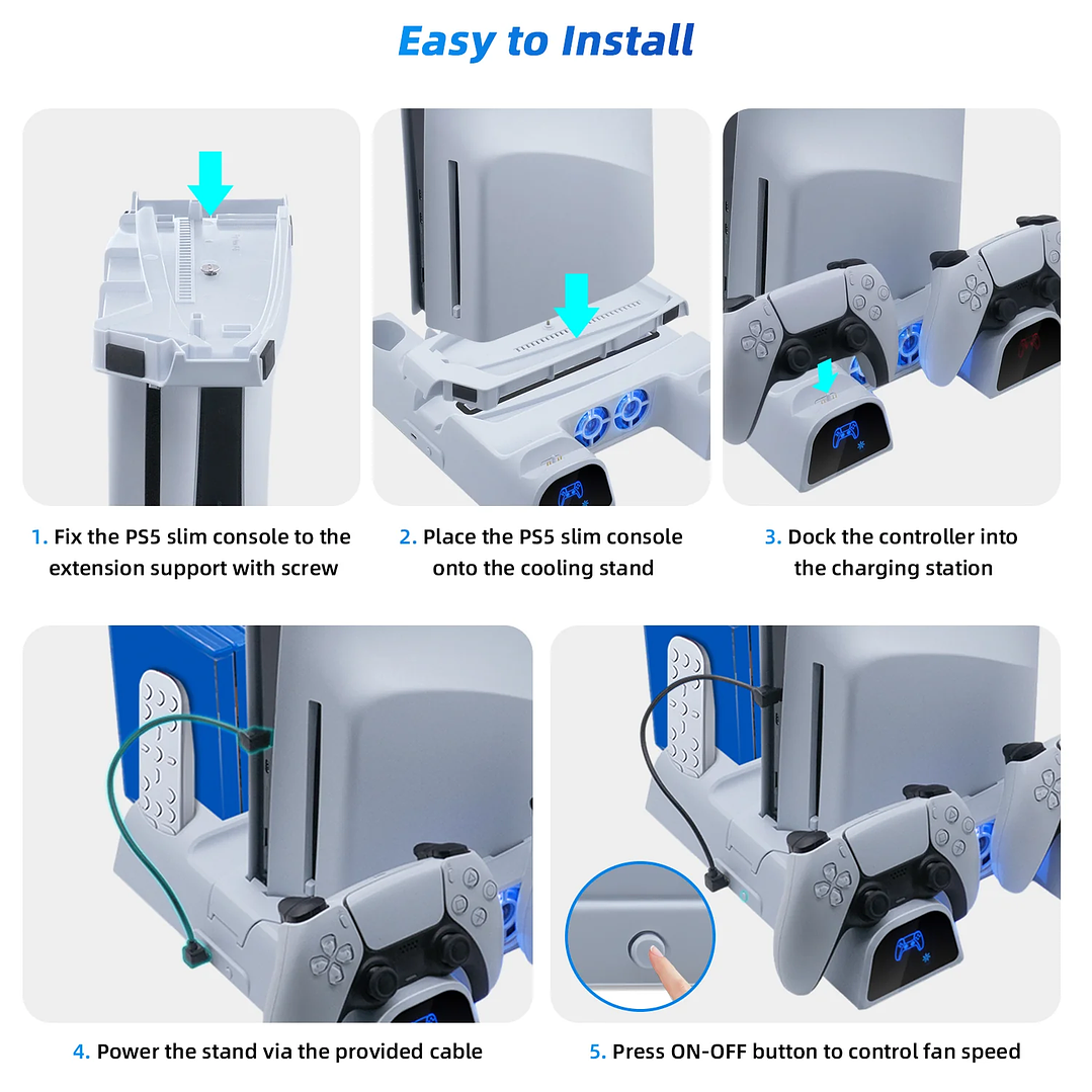 DOBE Multifunctional Charging Dock with Disc Storage for PS5/PS5 Slim 11