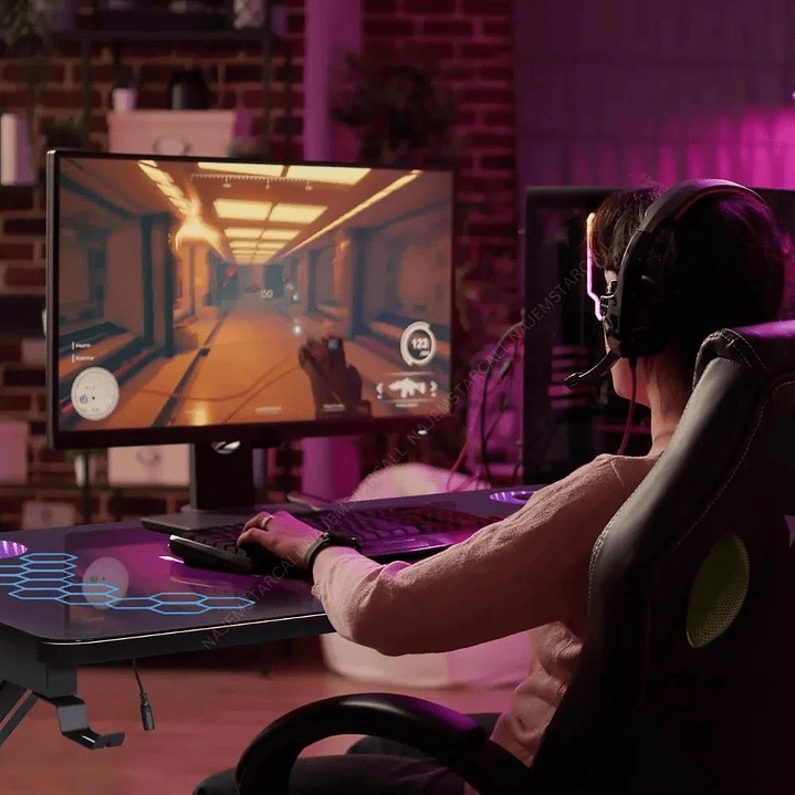 Secretária Gamer Green Lion Automatic RGB Lift Table  5