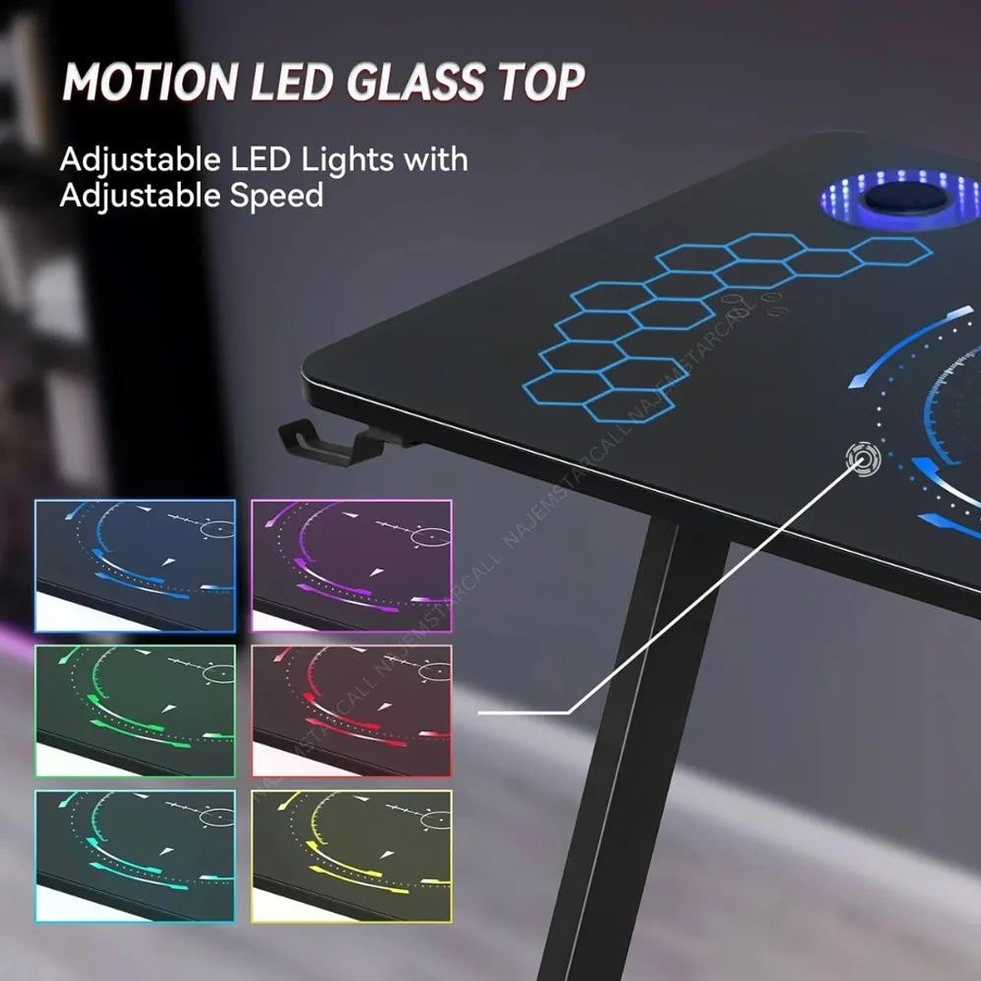 Secretária Gamer Green Lion Automatic RGB Lift Table  3