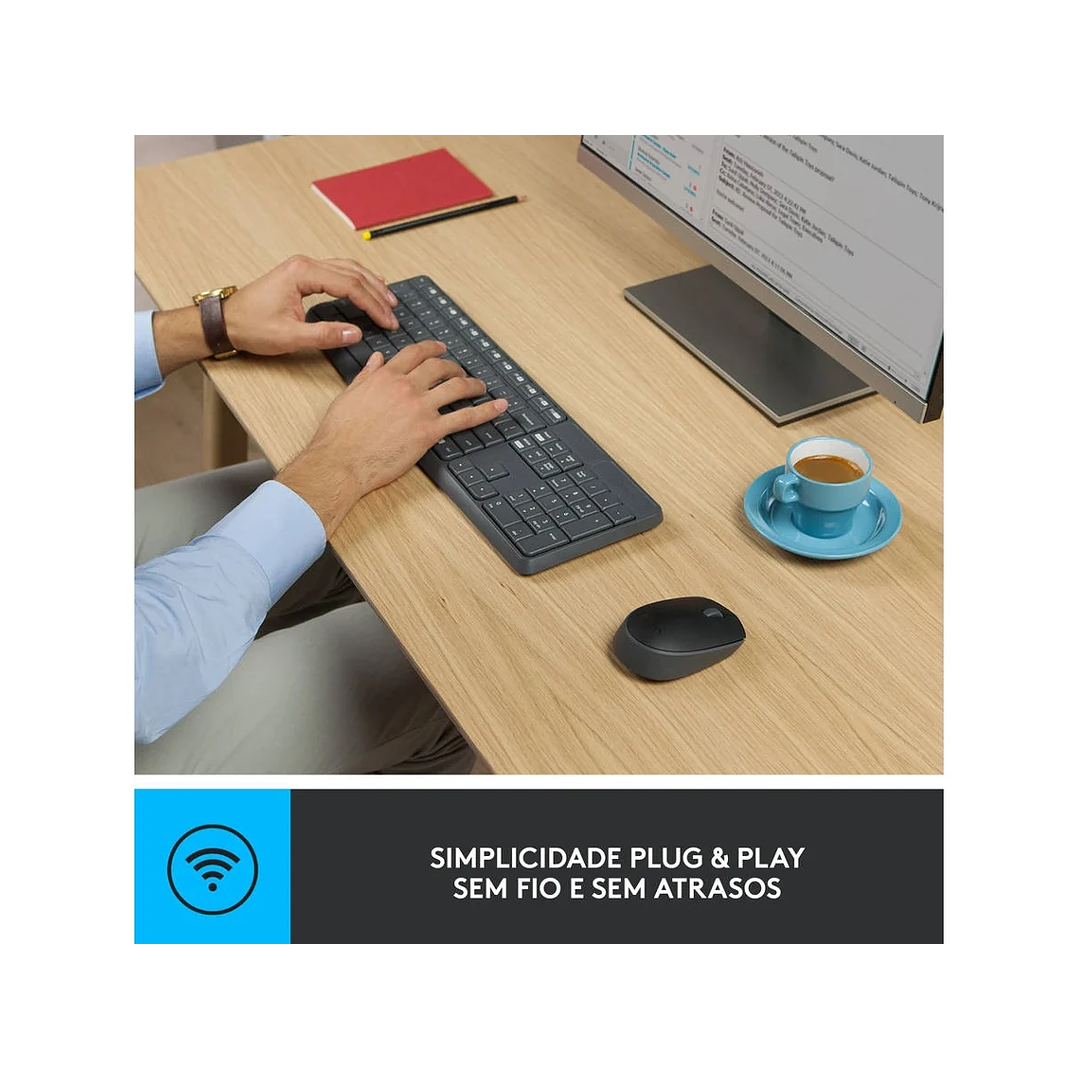Logitech Wireless Teclado e Mouse MK235  3