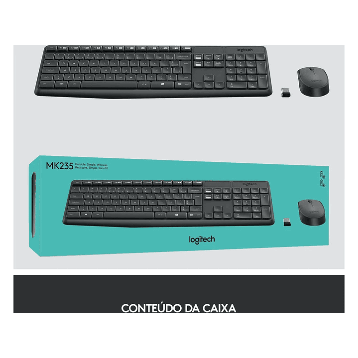 Logitech Wireless Teclado e Mouse MK235  6