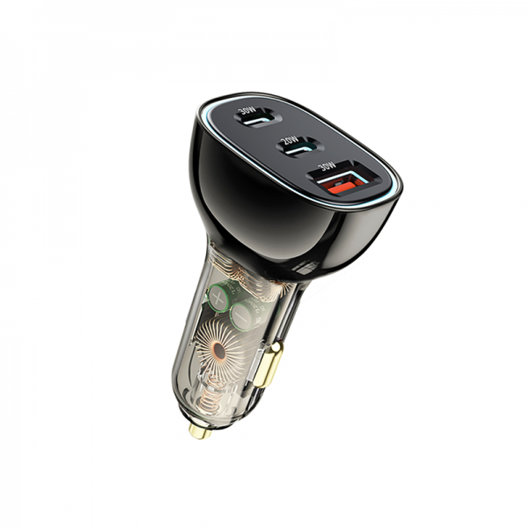 Wiwu PC700 30w PD Dual Type-C + USB Car Charger 1