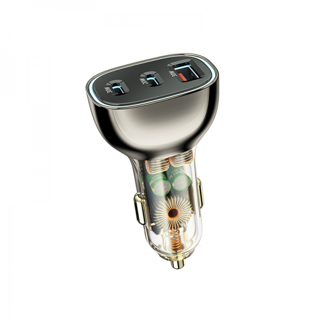 Wiwu PC700 30w PD Dual Type-C + USB Car Charger 2