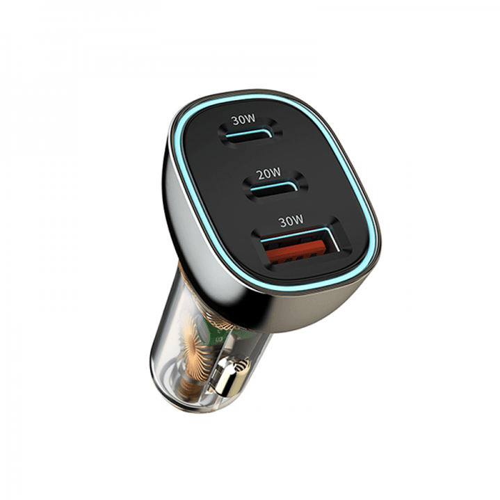 Wiwu PC700 30w PD Dual Type-C + USB Car Charger 4