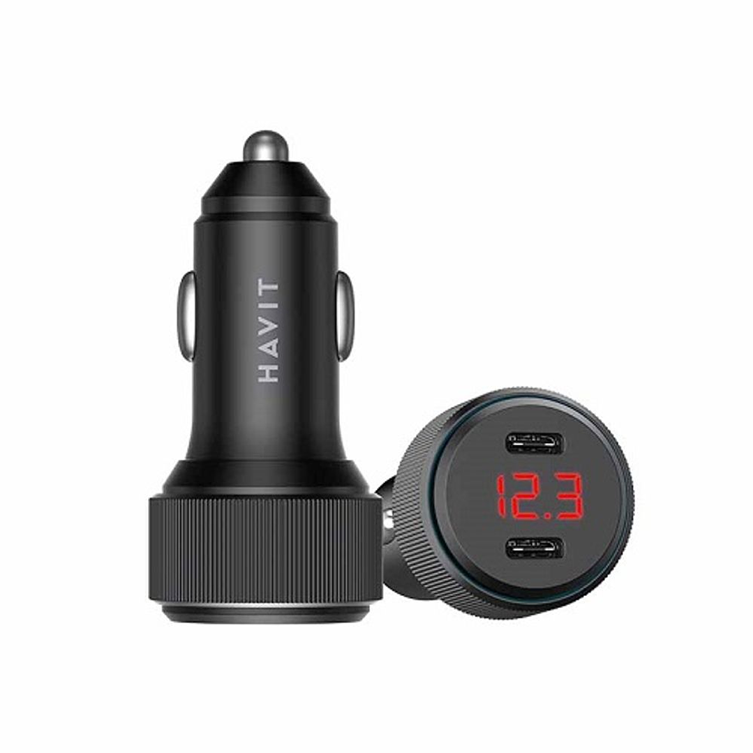 Havit 60W PD Dual USB-C Car Fast Charger 2