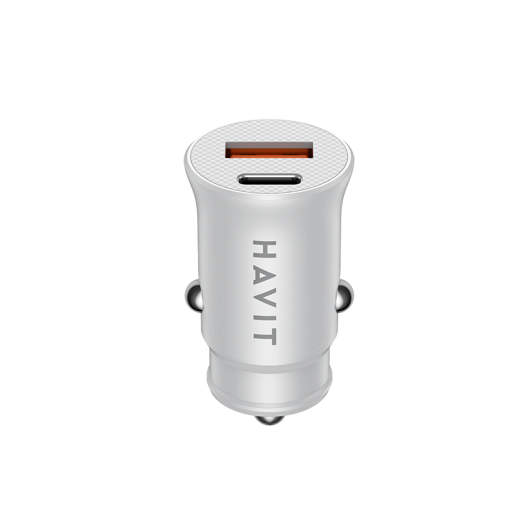 Havit Dual USB-A + USB-C 20W/3A Car Charger 3