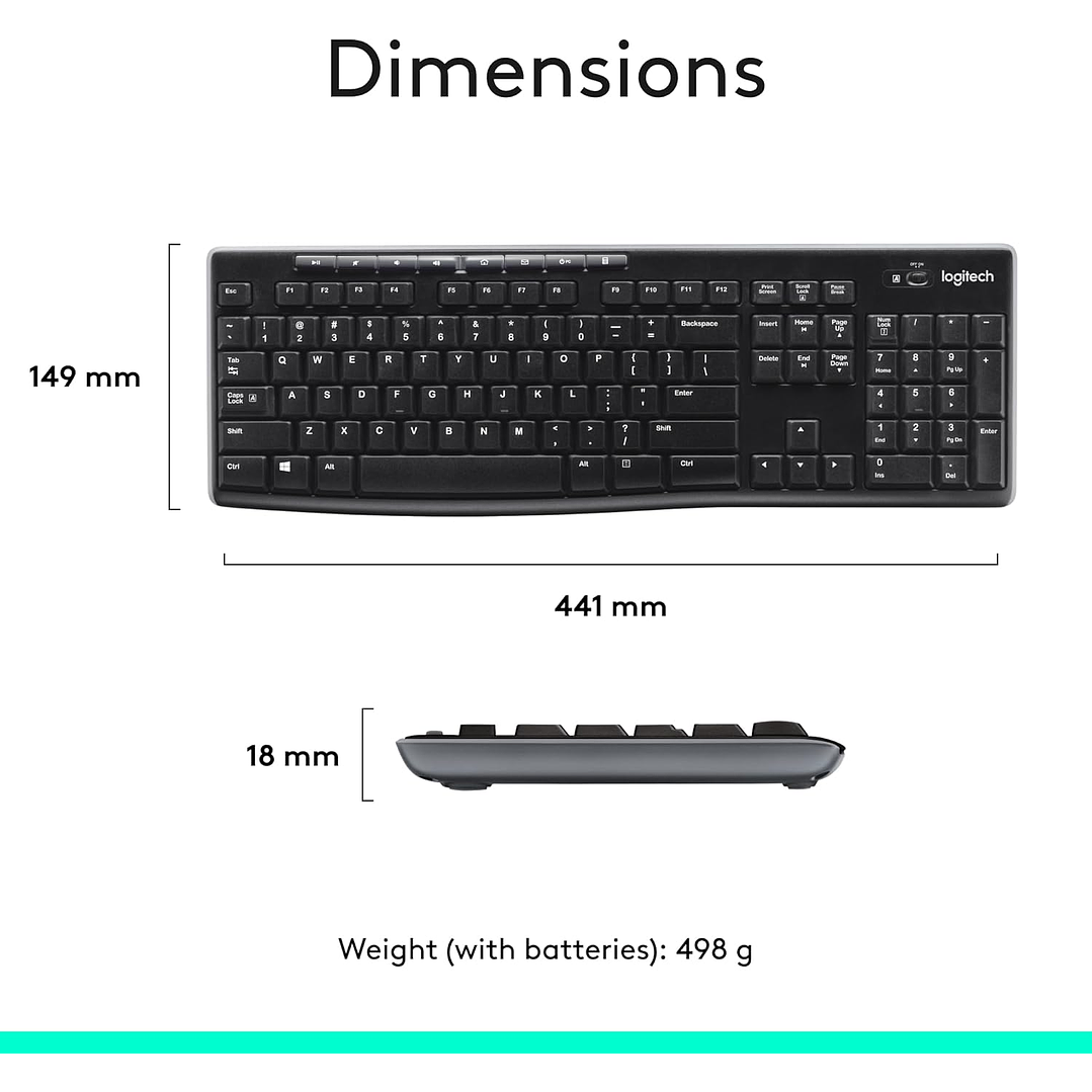 Logitech Wireless Teclado e Mouse MK270 7
