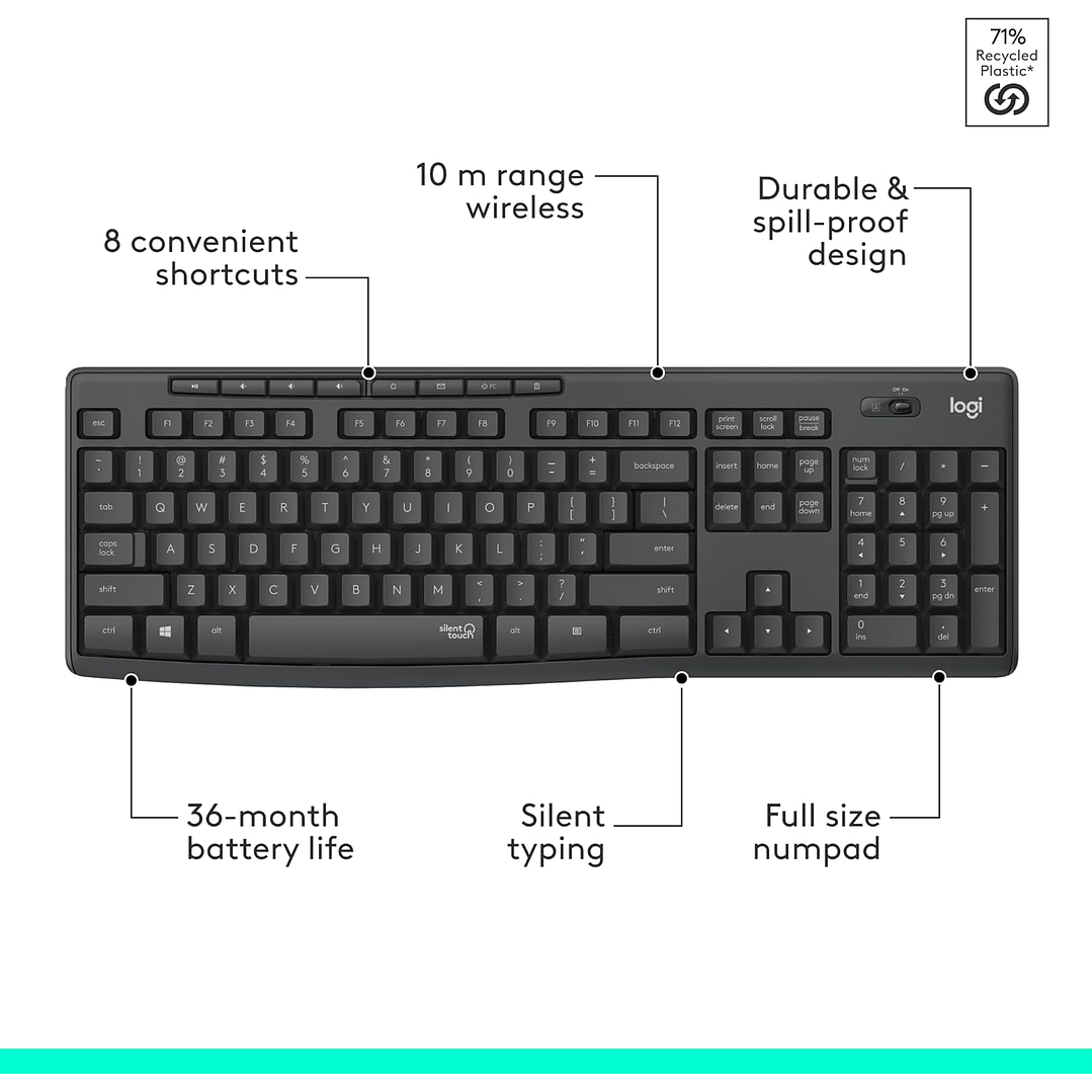 Logitech Wireless Teclado e Mouse MK295 6