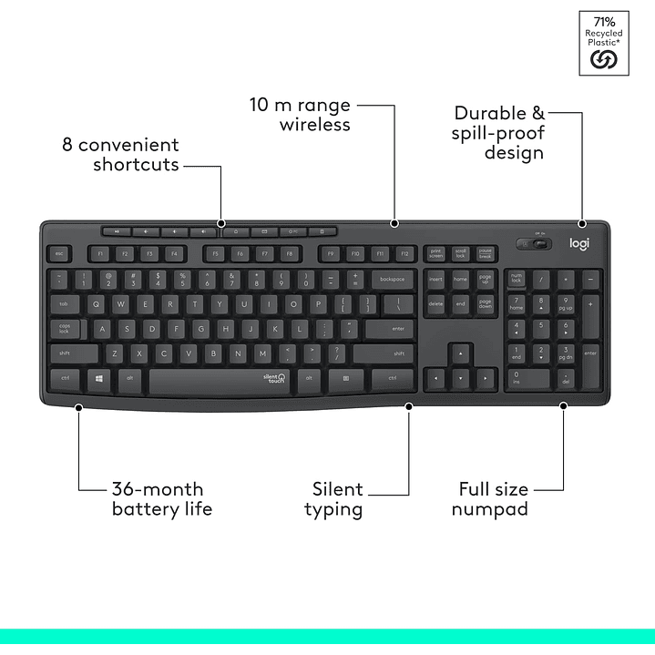 Logitech Wireless Teclado e Mouse MK295 6