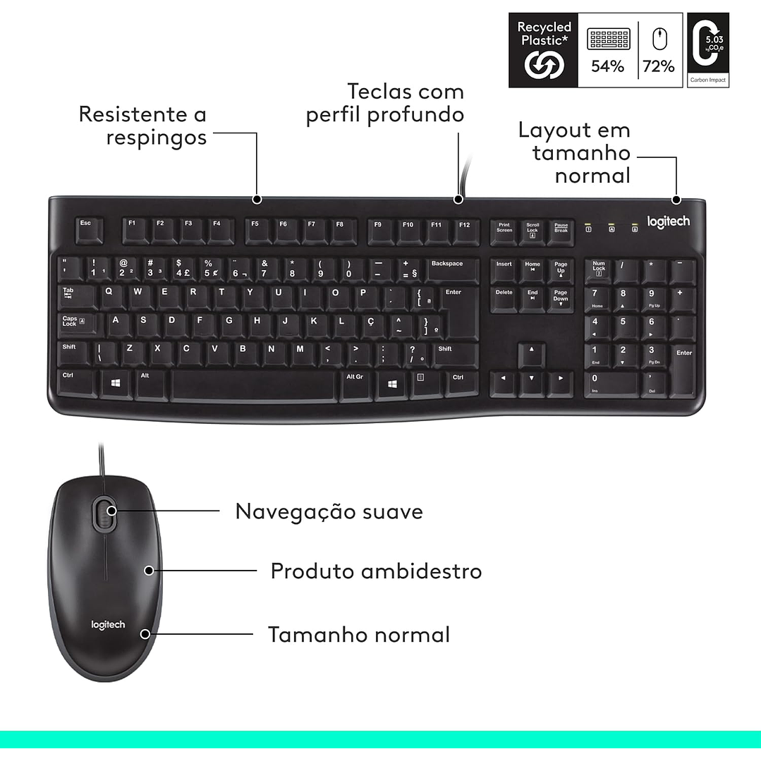 Logitech Wireless Teclado e Mouse MK120 6