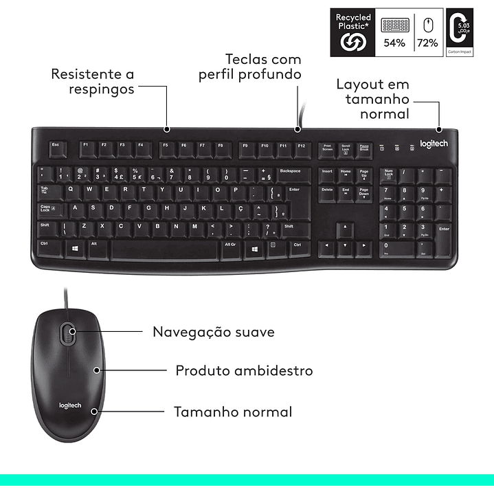 Logitech Wireless Teclado e Mouse MK120 6