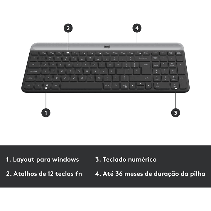Logitech Wireless Teclado e Mouse MK470 Slim 6