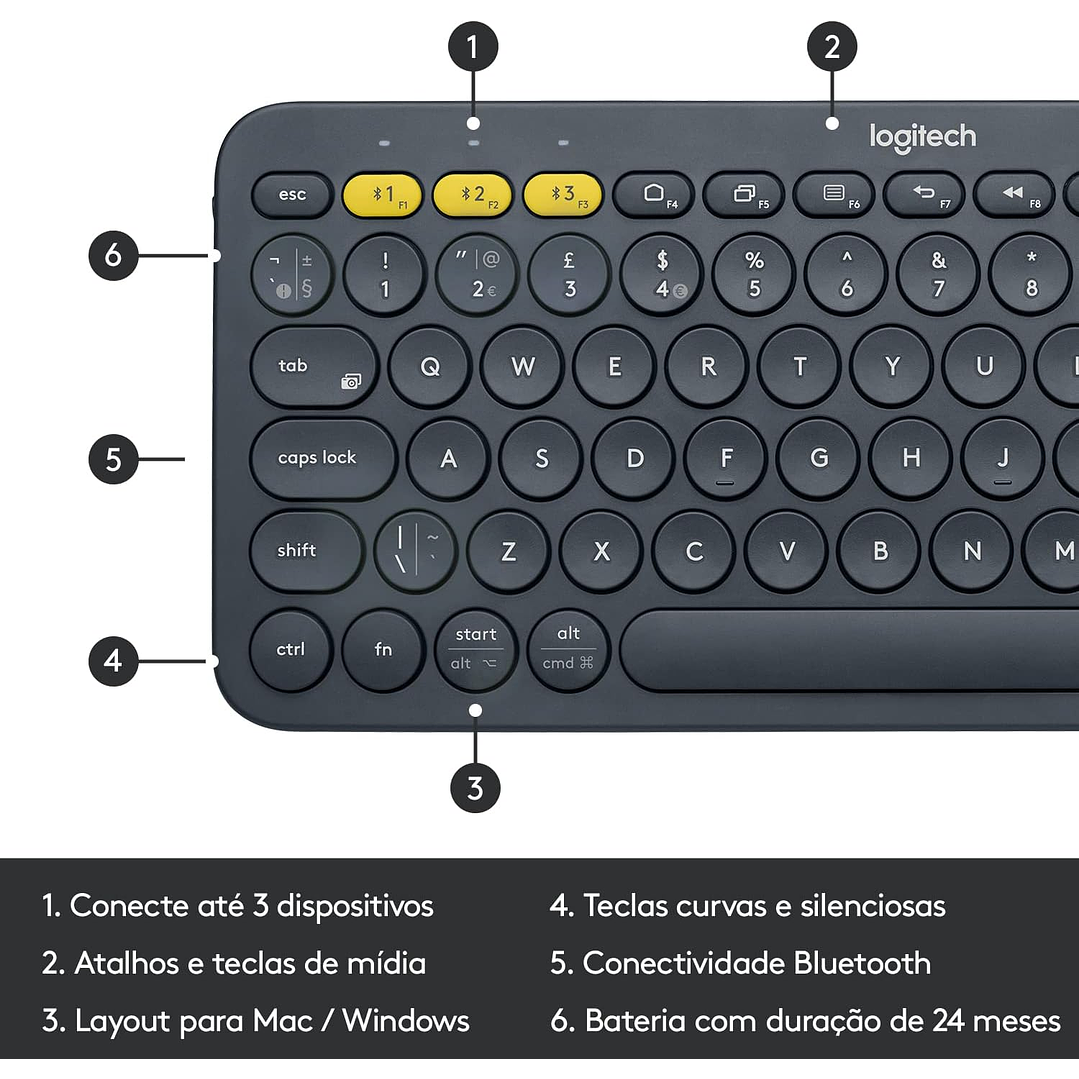 Logitech Teclado Wireless K380 6