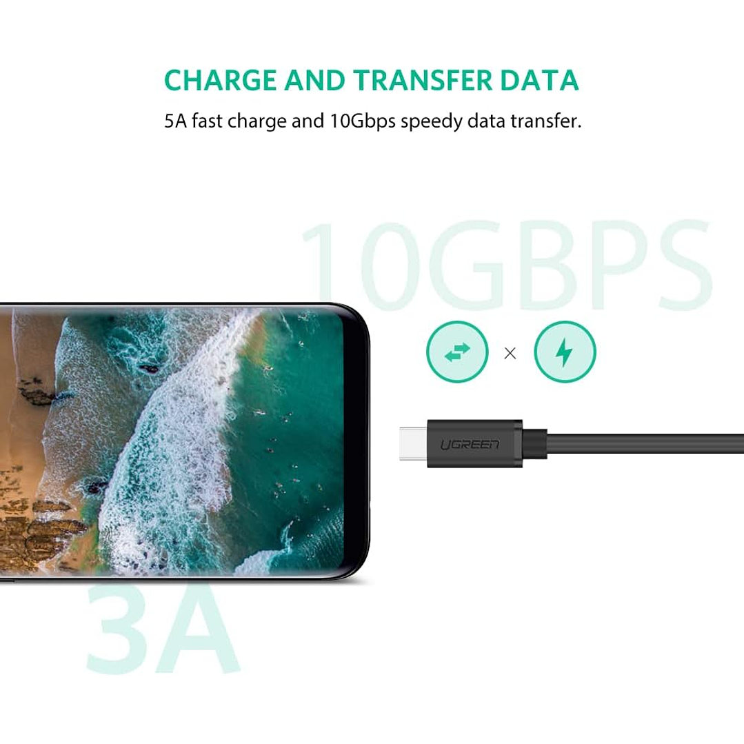 UGREEN Cabo de Extensão USB-C/M para USB-C/F Gen2 5A 1m  3