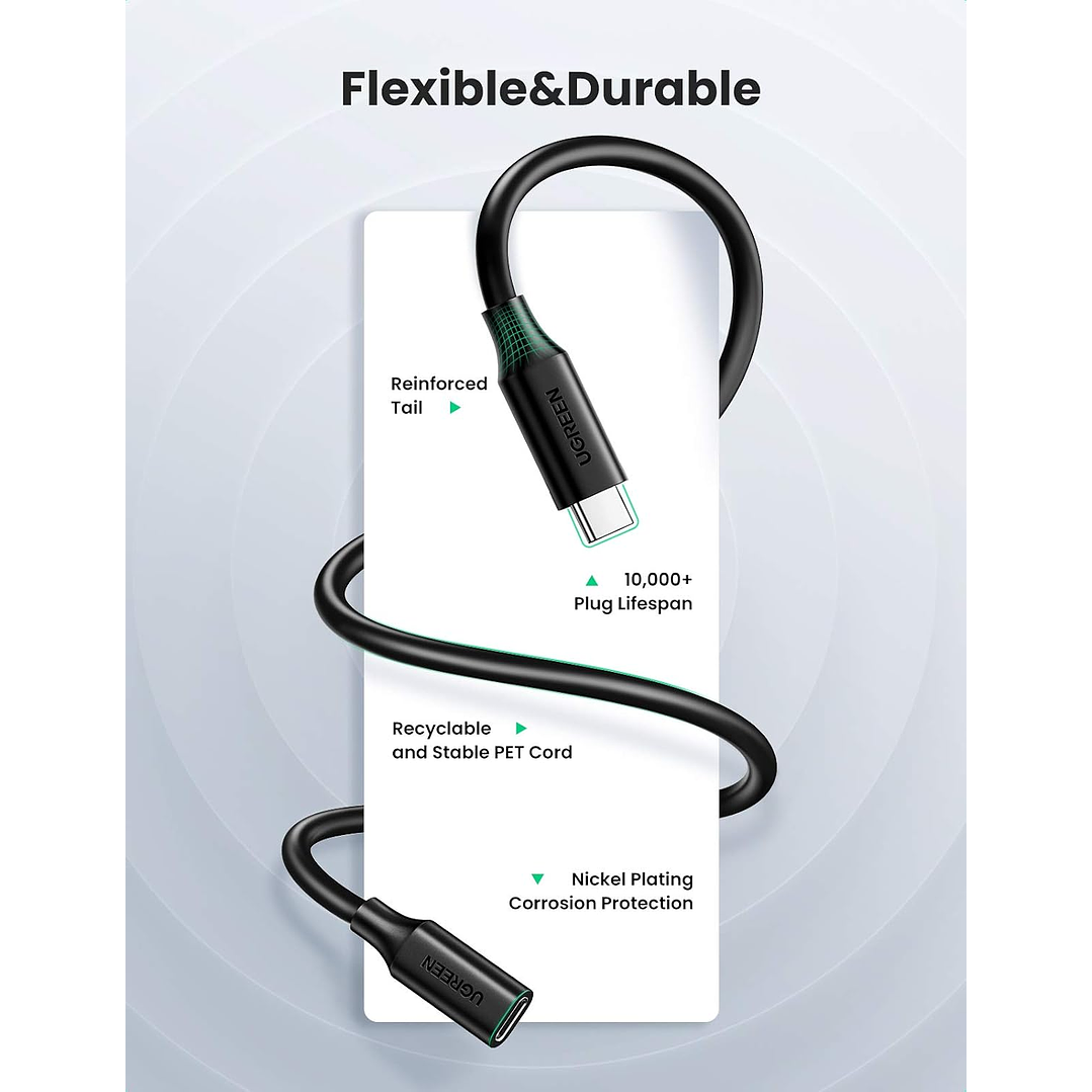 UGREEN Cabo de Extensão USB-C/M para USB-C/F Gen2 5A 1m  6