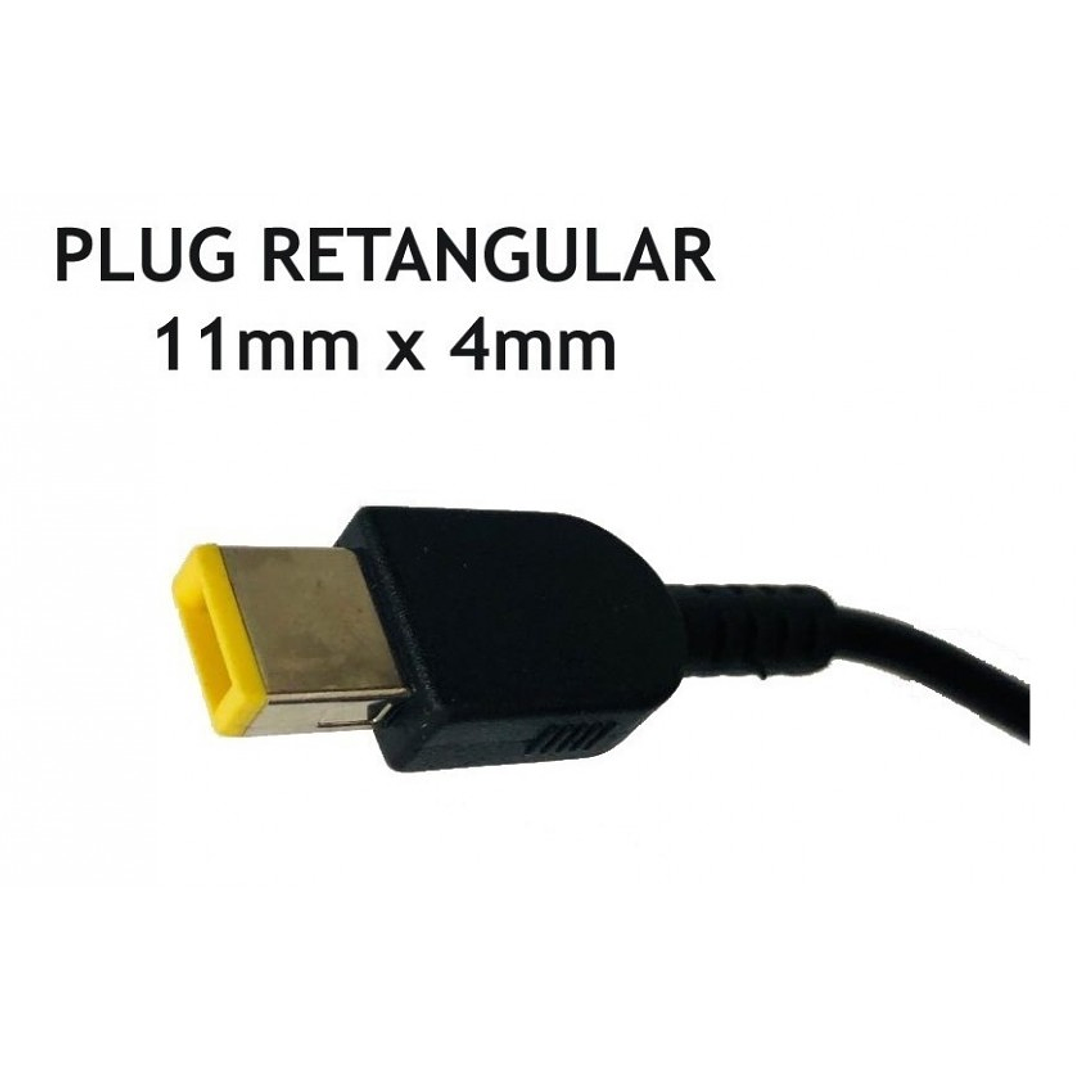 Carregador Lenovo Ponta Retangular USB  20V 3.25A 65W  2