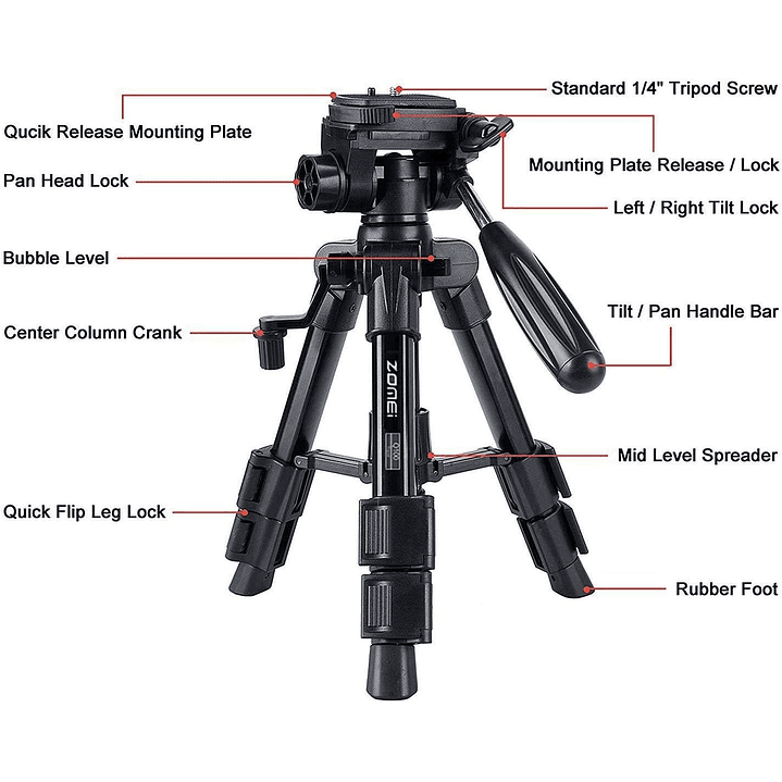 Tripé ZOMEI Q100 6