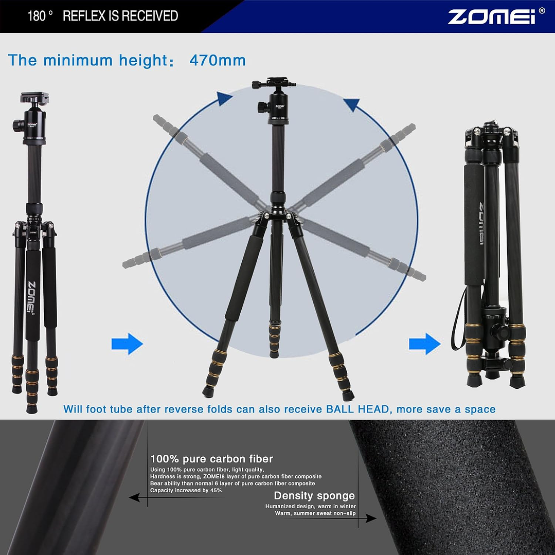Tripé ZOMEI Q666C 9