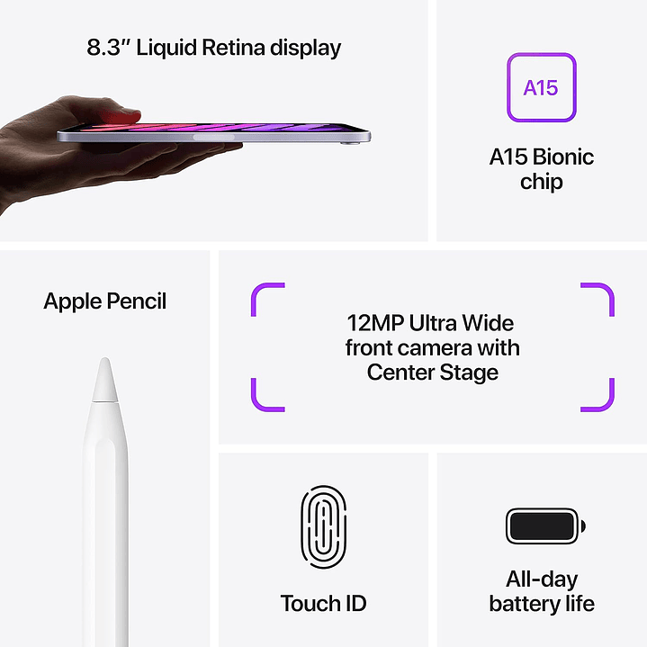 iPad Mini 6th (8.3'' - 256 GB - Wi-Fi + Celular) 5