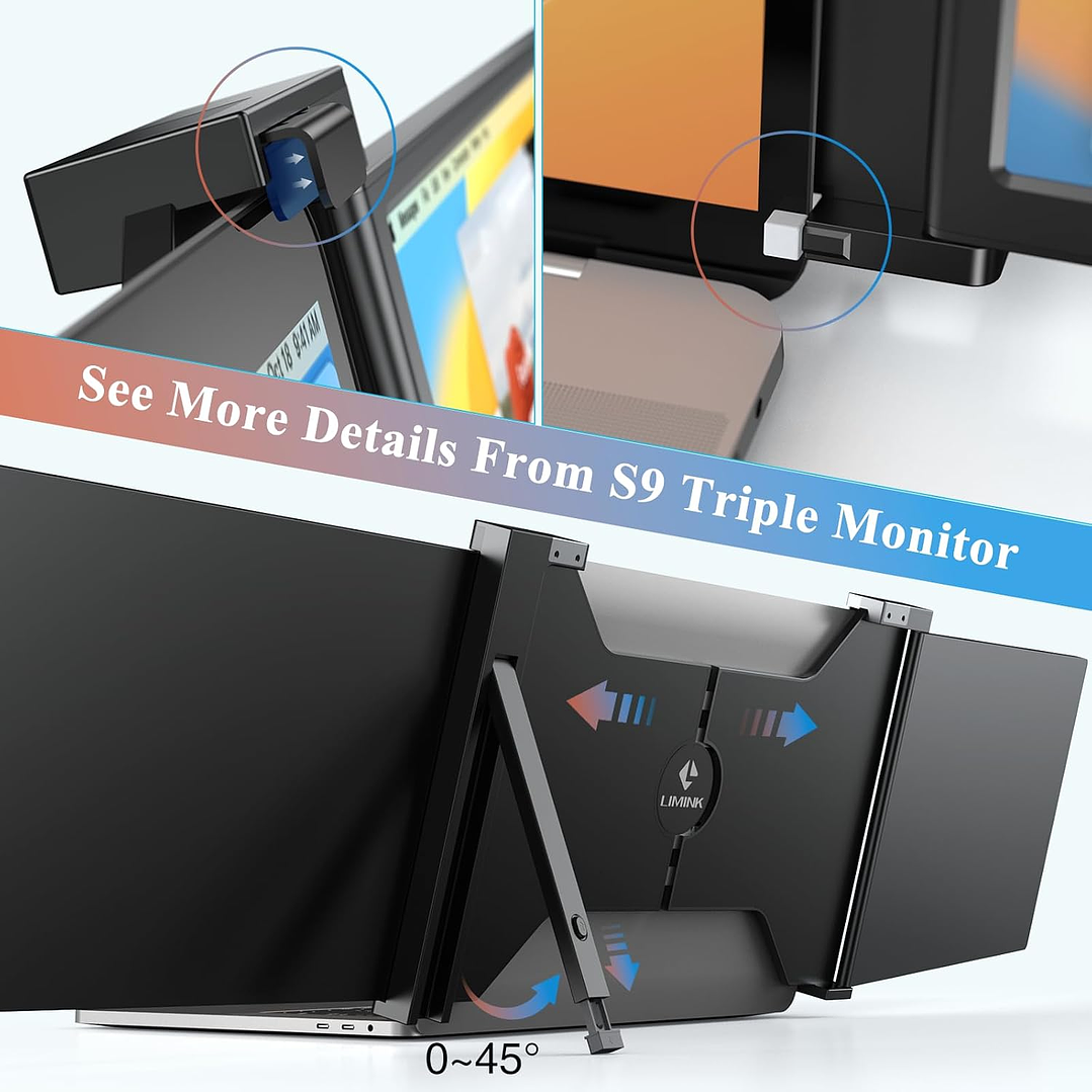 S9 Extensor de Monitor Duplo para Laptop 15.6” 5