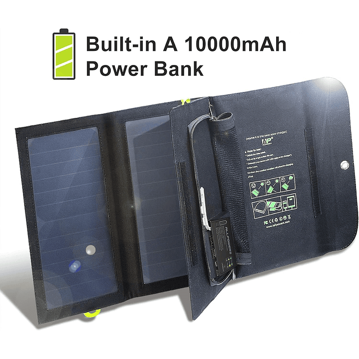 Painel Solar Portátil ALLPOWERS SP002 - 10000mAh Battery 5V 21W 8