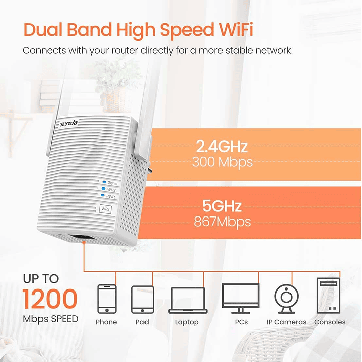 Tenda A18 AC1200 Dual Band WiFi Repeater  4
