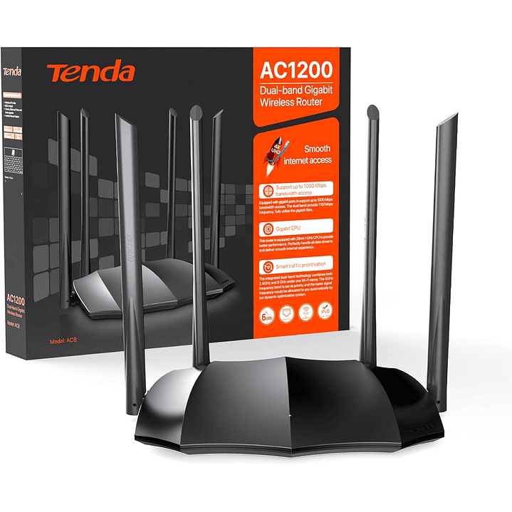 Tenda AC8 Router WiFi AC1200 - Wireless Router with Dual Band 2