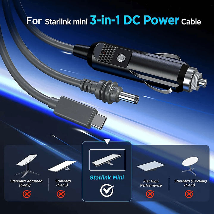 Cabo 3 in 1 para Starlink Mini  3