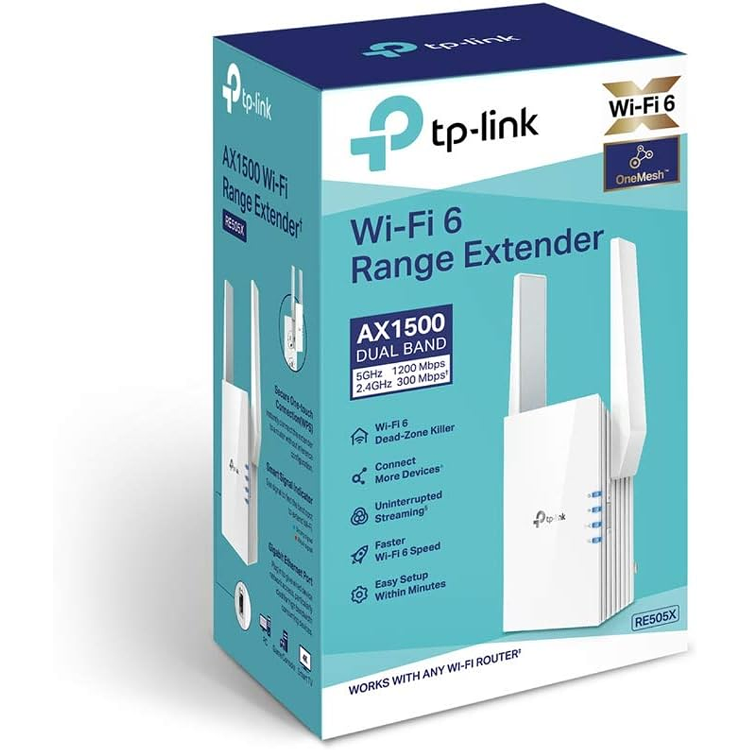 Repetidor de Sinal TP-Link AX1500 (RE505X) Wi-Fi 6 7
