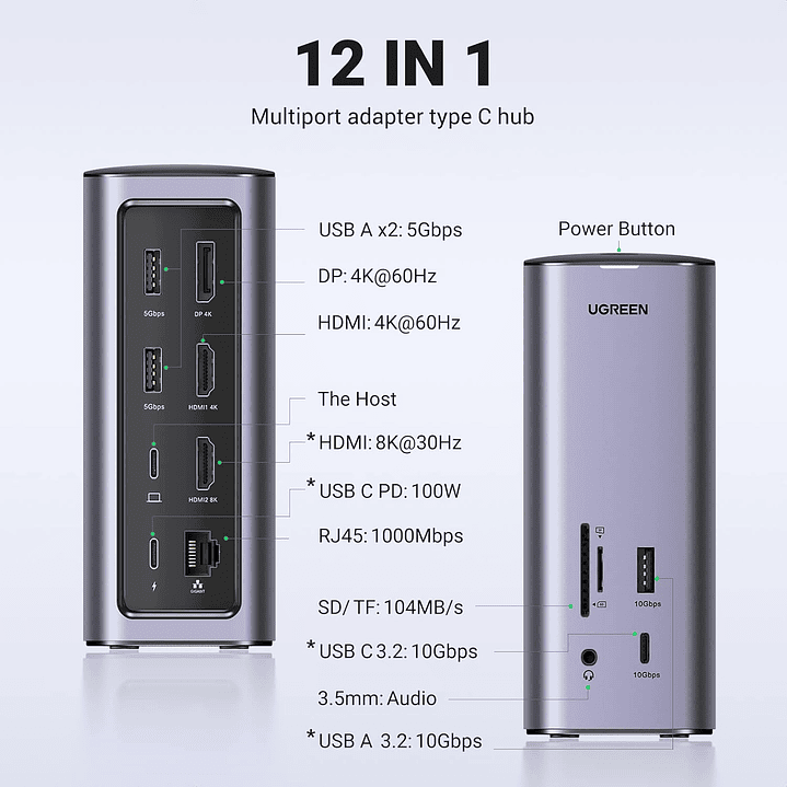 Ugreen USB-C Multifunction Docking Station 12-in-1 7