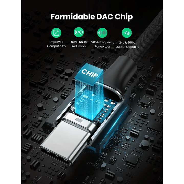 UGREEN USB-C Male to 3.5mm AUX Female Stereo Jack Cable Aluminum Shell 6