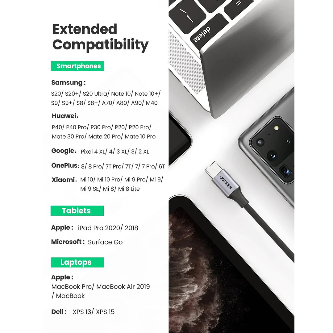 UGREEN USB-C Male to 3.5mm AUX Female Stereo Jack Cable Aluminum Shell 7