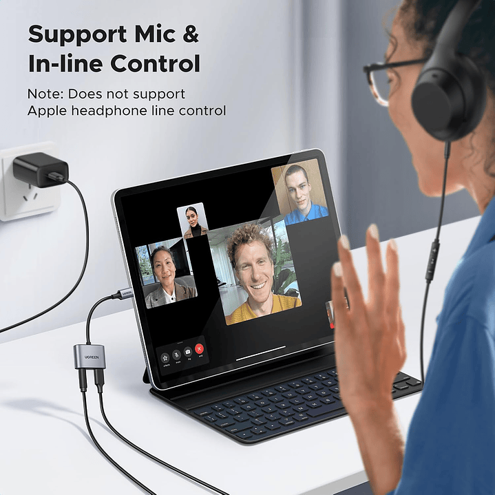 Ugreen Adaptador de Áudio Usb C para 3.5mm com Porta Usb C Suporta Carregamento Pd 3.0 3