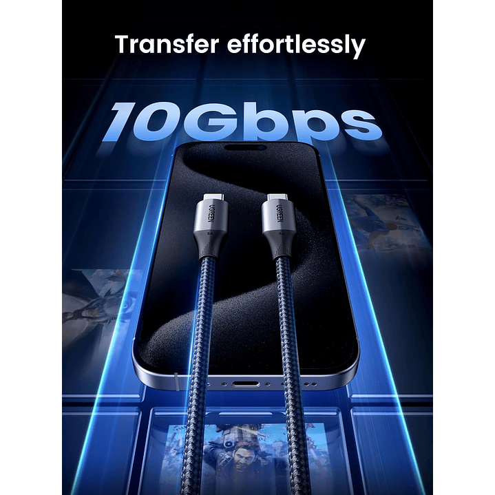 UGREEN USB-C to USB C 3.2 Gen 2 Cable, 4K Video Monitor Display USB C Cable 10Gbps Data Transfer. 1M 5